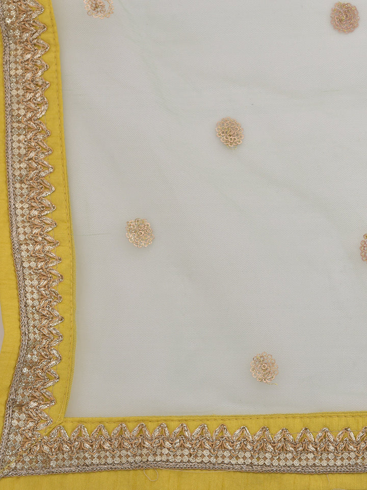Neerus Green georgette embroidered sharara set - detail view 3