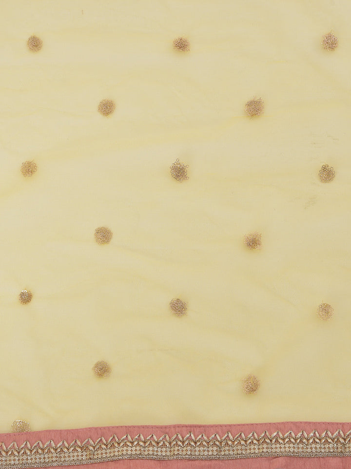 Neerus Yellow Georgette Embroidered Sharara Set - detail view 3