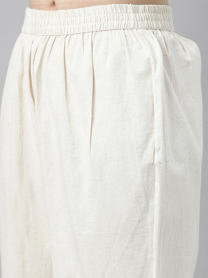Neerus Blue embroidered kurta set with palazzo - detail view 6