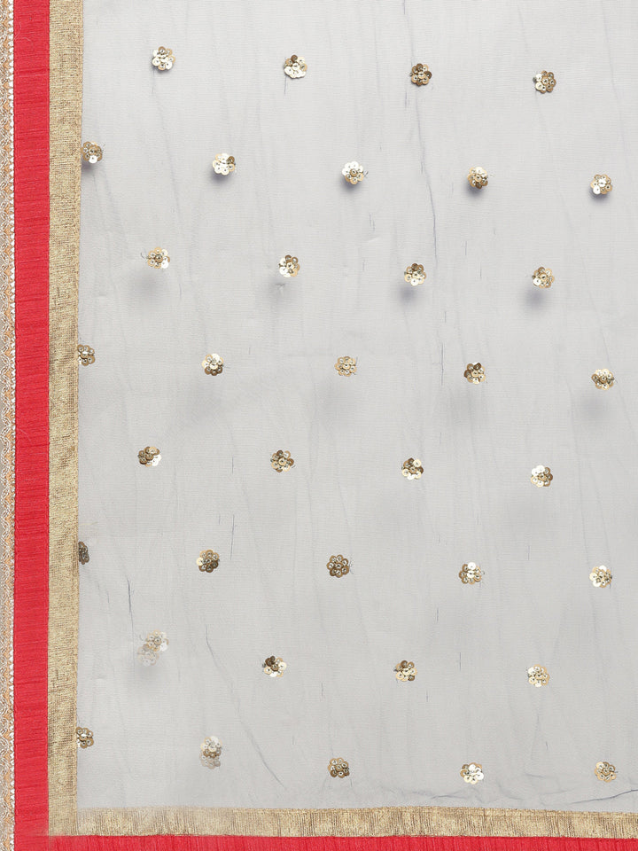 Neerus Red blue embellished lehenga set - detail view 1