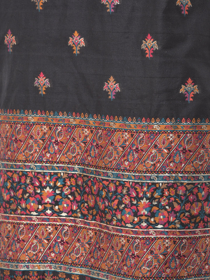 Neerus Black cotton woven kurta set - detail view 2