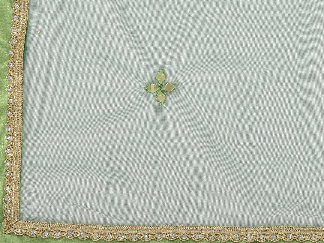 Neerus Green georgette mirror work anarkali kurta set - detail view 4