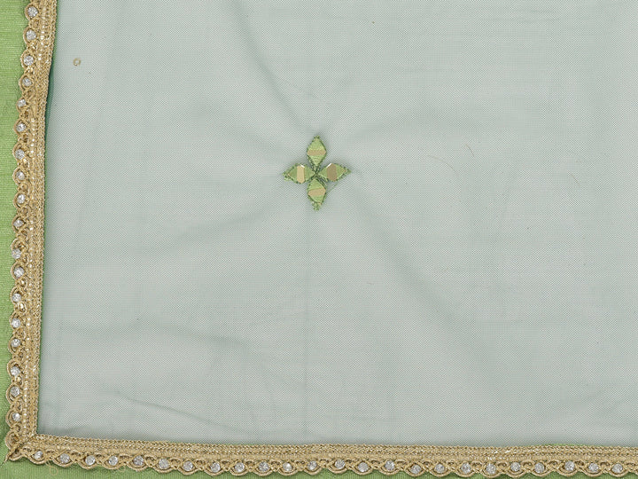 Neerus Green georgette mirror work anarkali kurta set - detail view 12