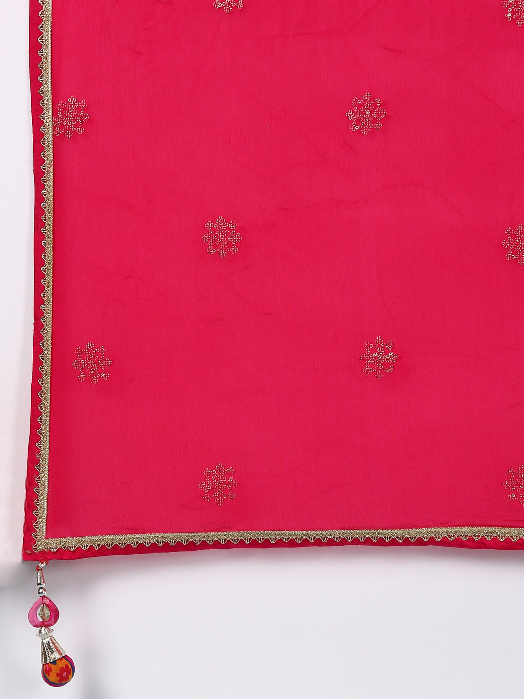 Neerus Pink tissue hand embroidered lehenga set - detail view 4