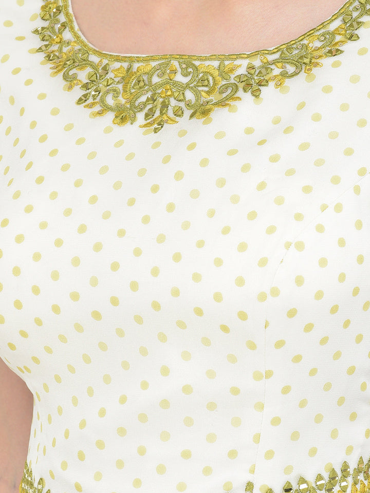 Neerus Green georgette mirror work co-ord set - detail view 5