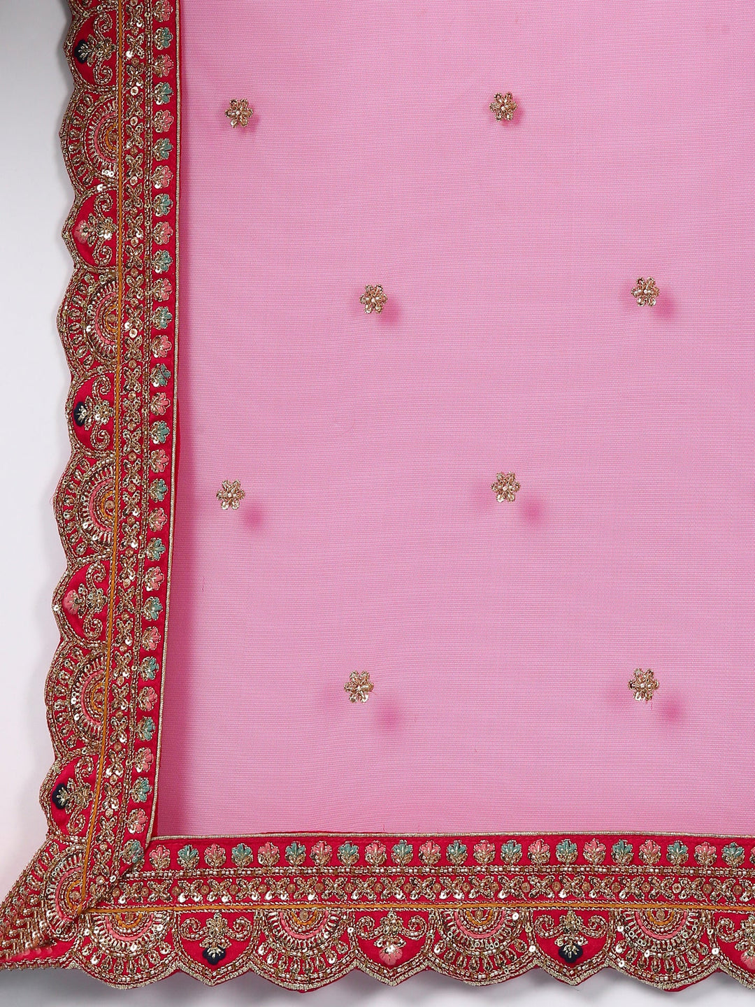 Neerus Pink silk hand embroidered lehenga set - detail view 4