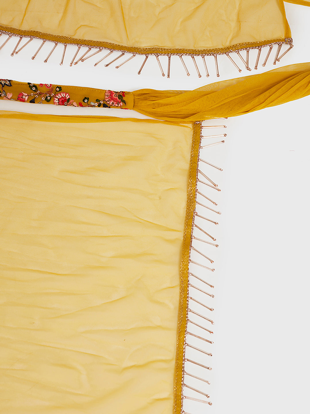 Neerus Yellow Embellished Anarkali Sharara Set - detail view 2