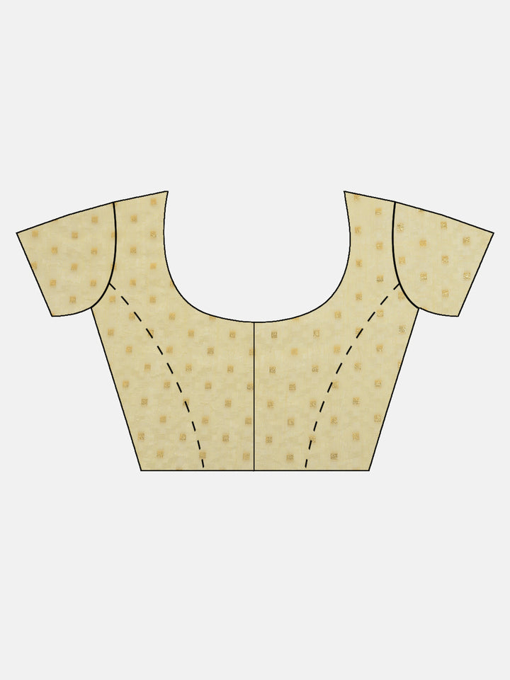 Neerus Yellow printed saree with blouse piece - detail view 2