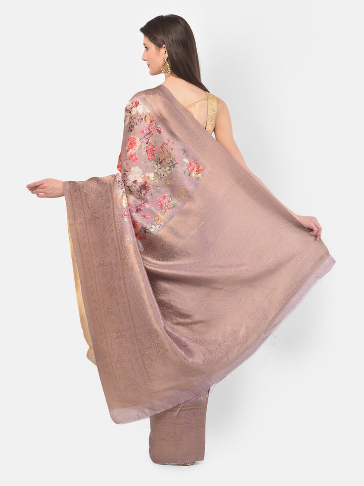 Neerus Pink Raw Silk Woven Saree - detail view 3