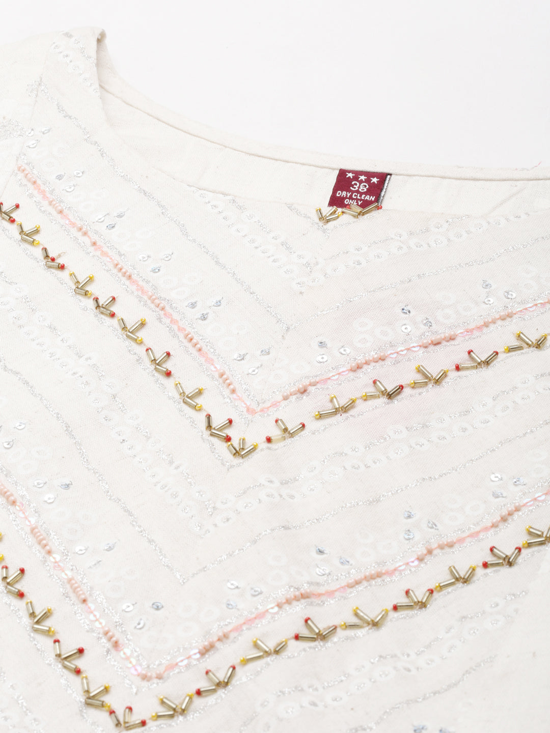 Neerus Beige printed maxi dress - detail view 2