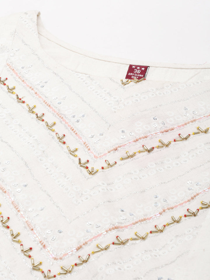 Neerus Beige printed maxi dress - detail view 2