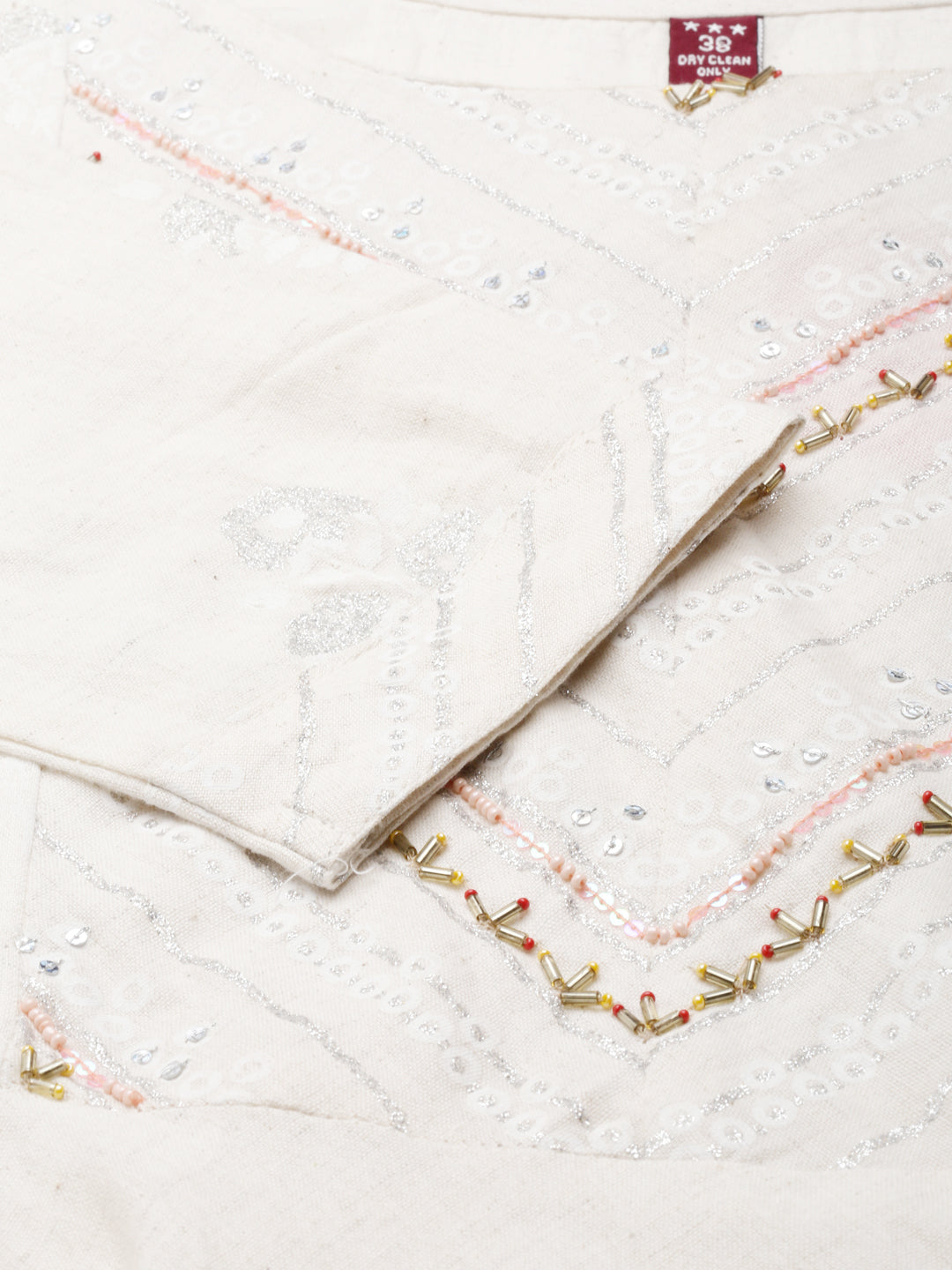 Neerus Beige printed maxi dress - detail view 3