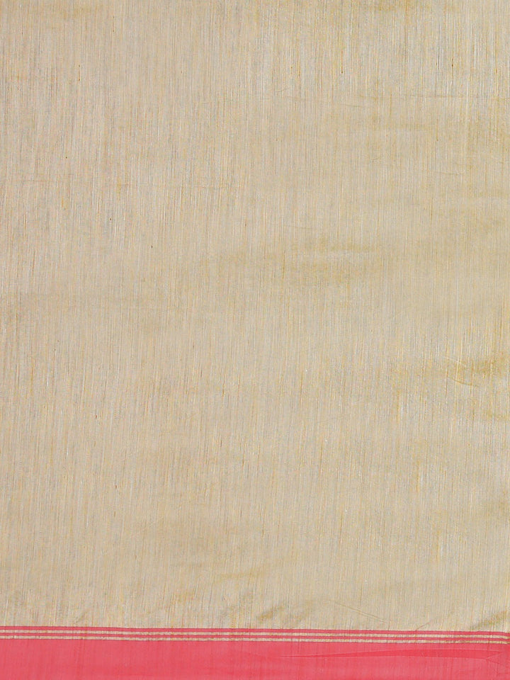 Neerus Beige Chanderi woven saree - side view