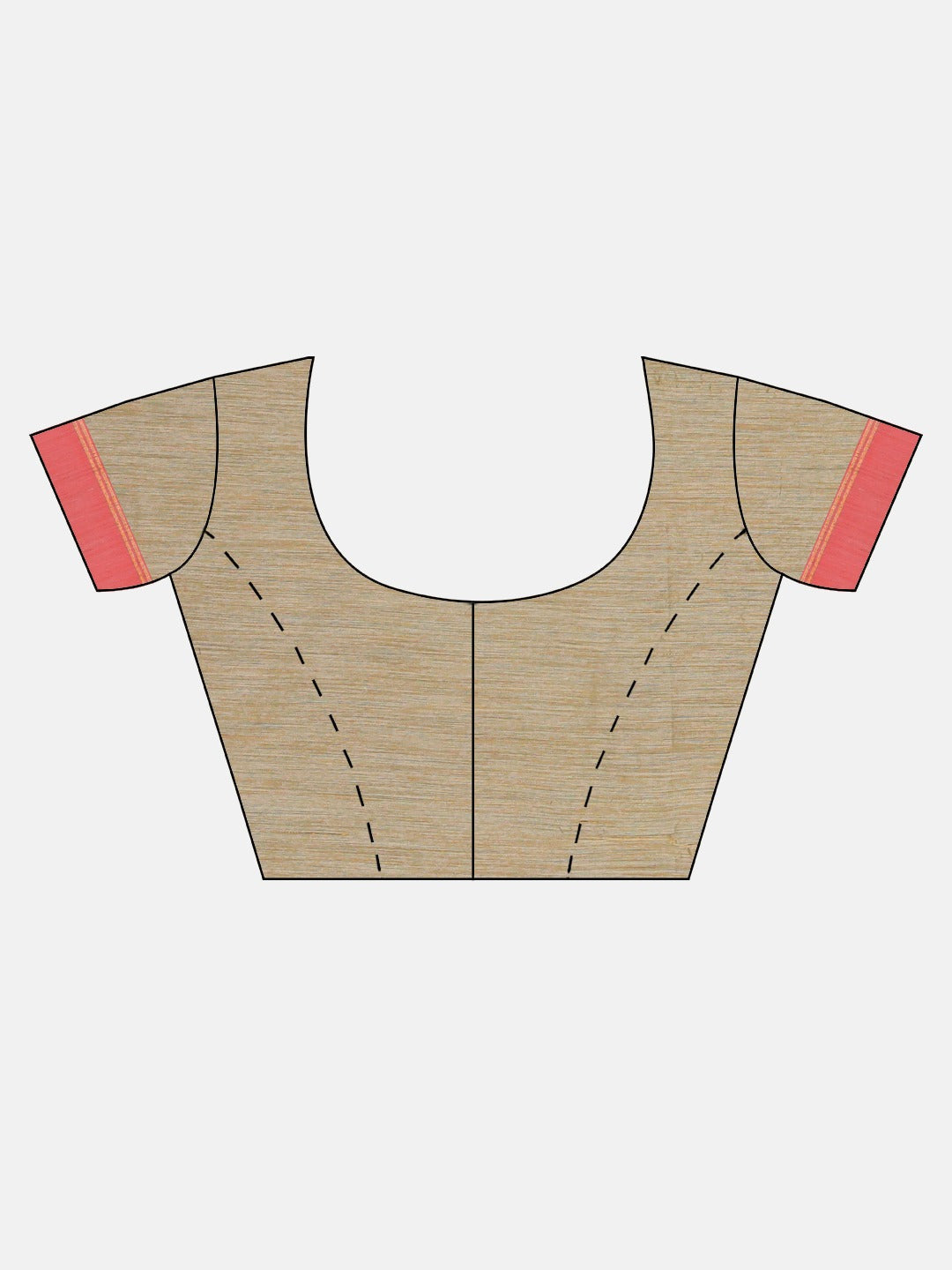 Neerus Beige Chanderi woven saree - detail view 2