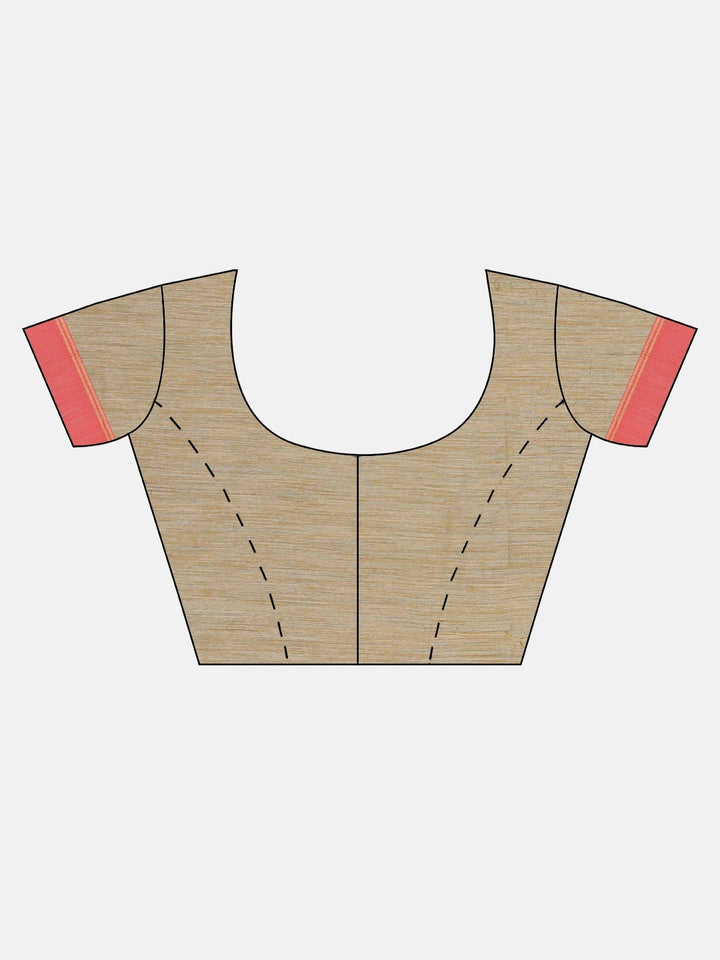 Neerus Beige Chanderi woven saree - detail view 2