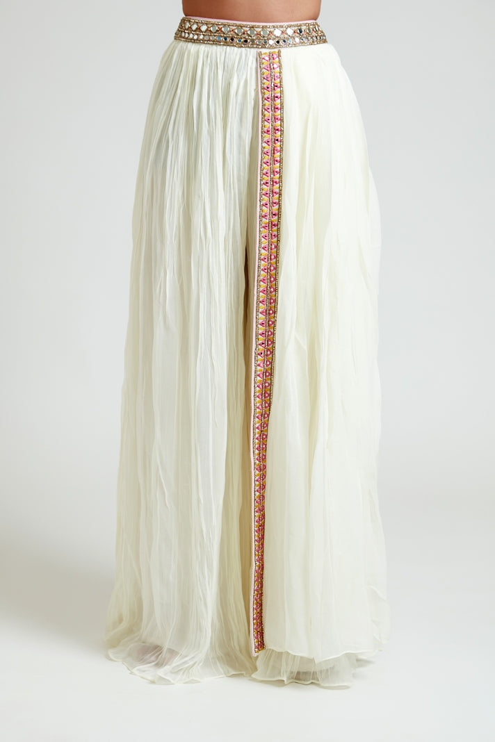 Neerus Beige georgette embellished lehenga set - detail view 2