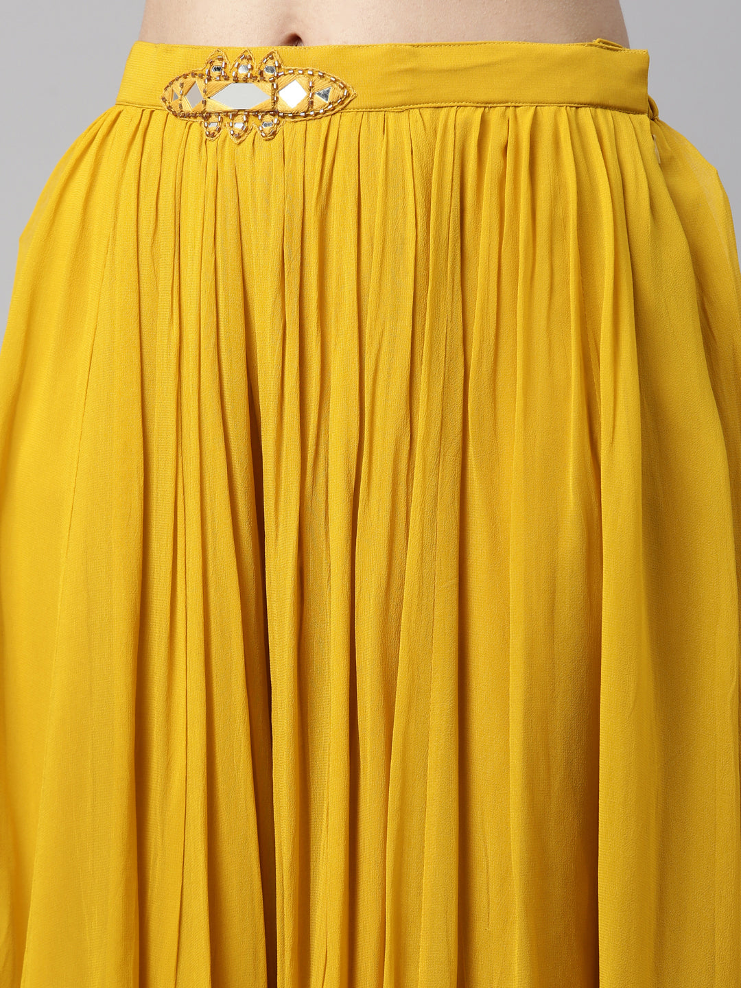 Neerus Yellow georgette embellished suit set - detail view 18