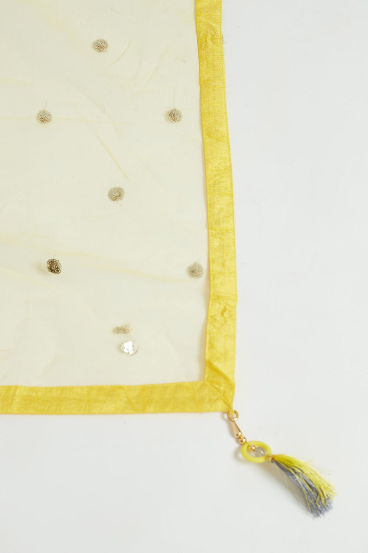 Neerus Yellow georgette embellished lehenga choli set - detail view 4