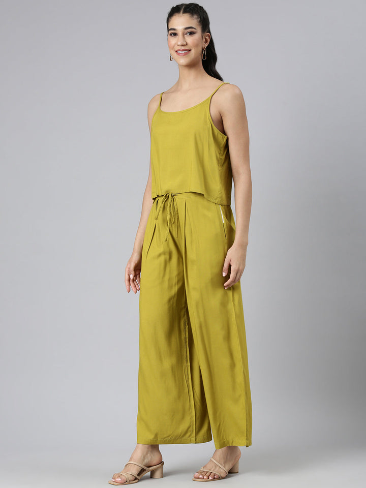 Neerus Green Casual Printed Straight Kurta and Palazzos