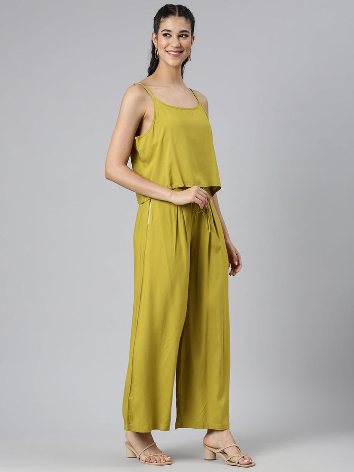 Neerus Green Casual Printed Straight Kurta and Palazzos