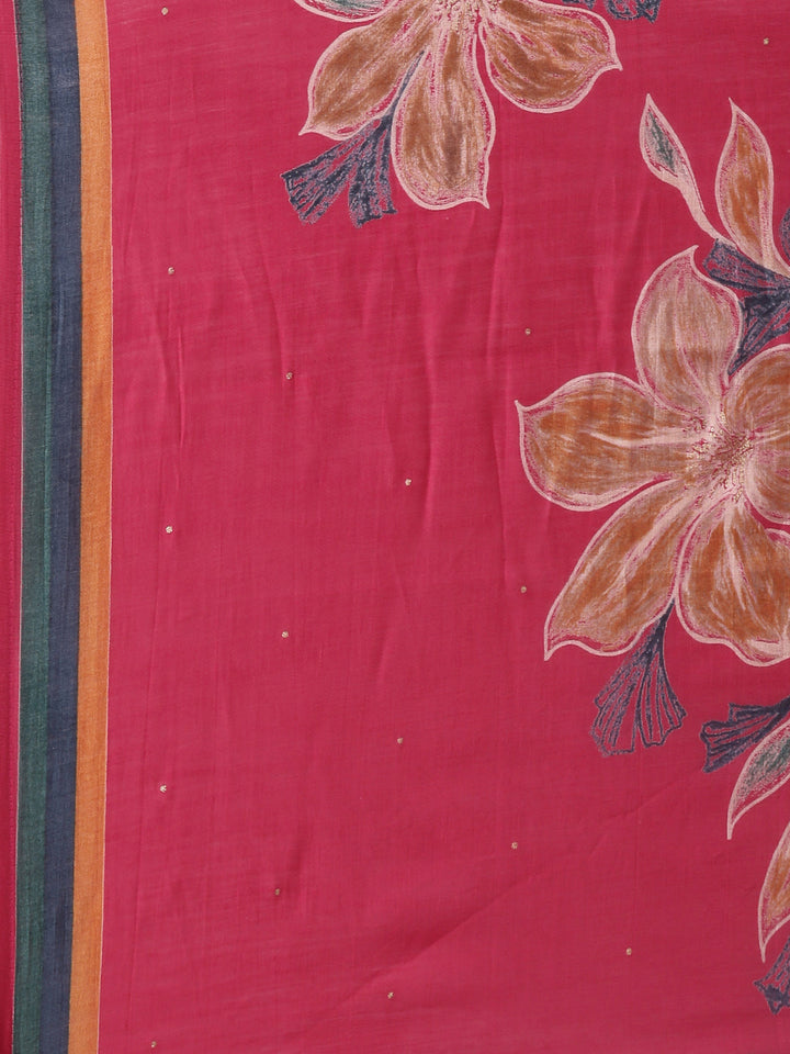 Neerus Pink silk printed suit set - detail view 4