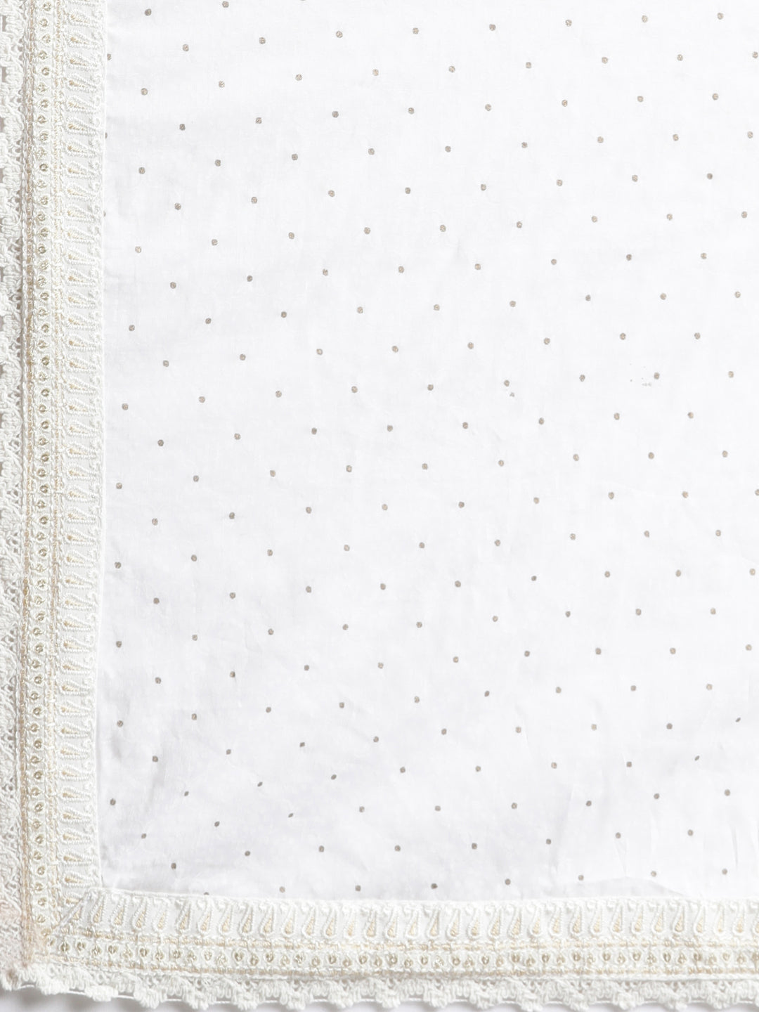 Neerus White cotton printed suit set - detail view 4