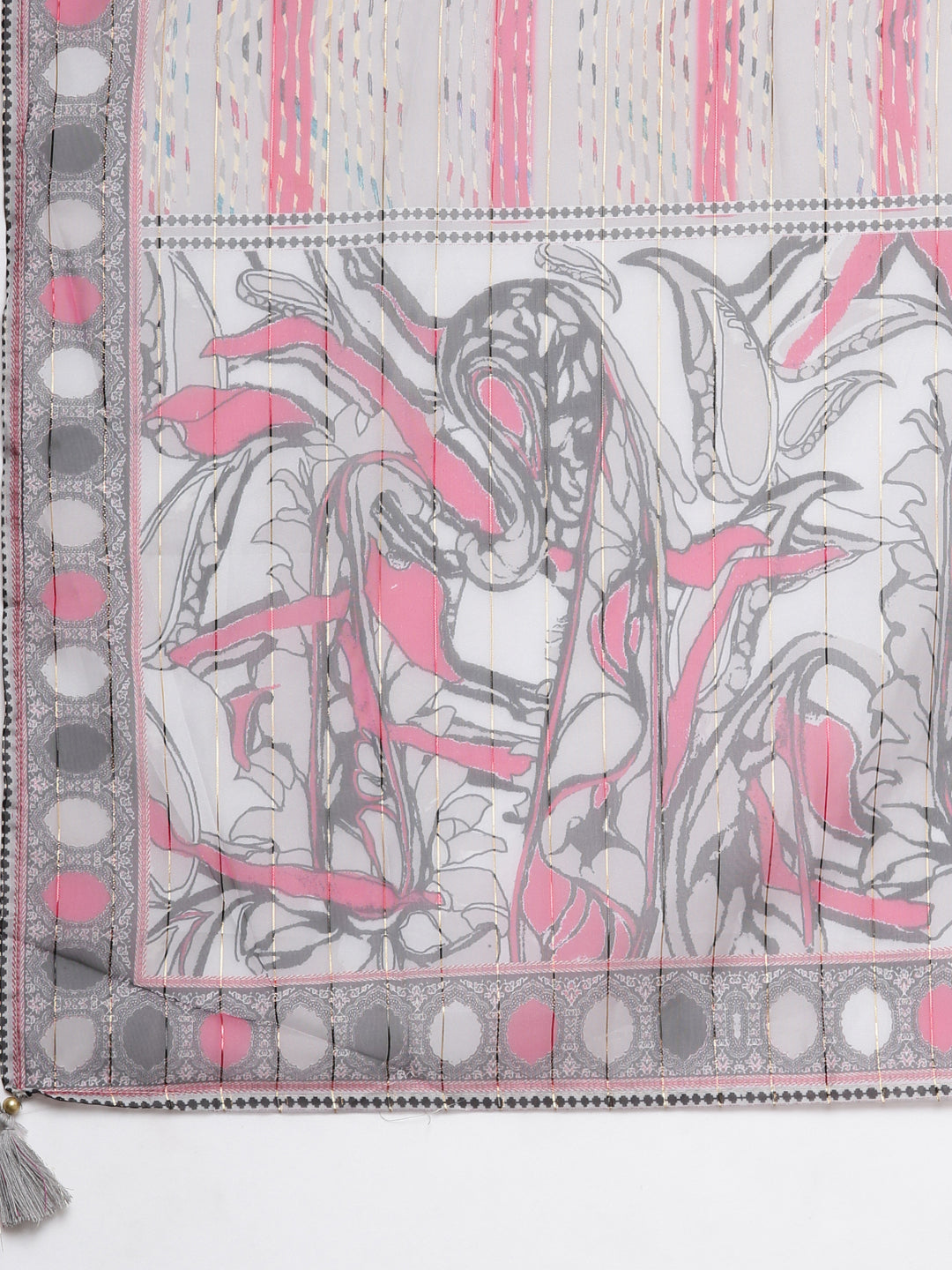 Neerus Grey printed paisley suit set - detail view 4