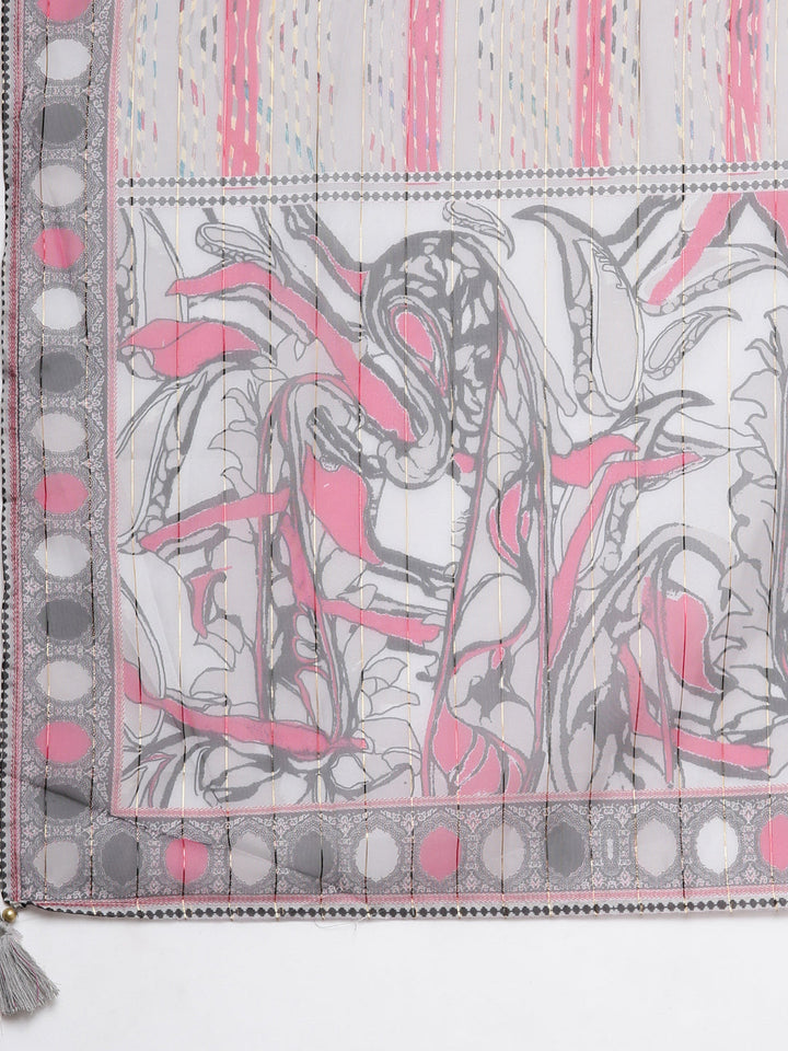 Neerus Grey printed paisley suit set - detail view 4