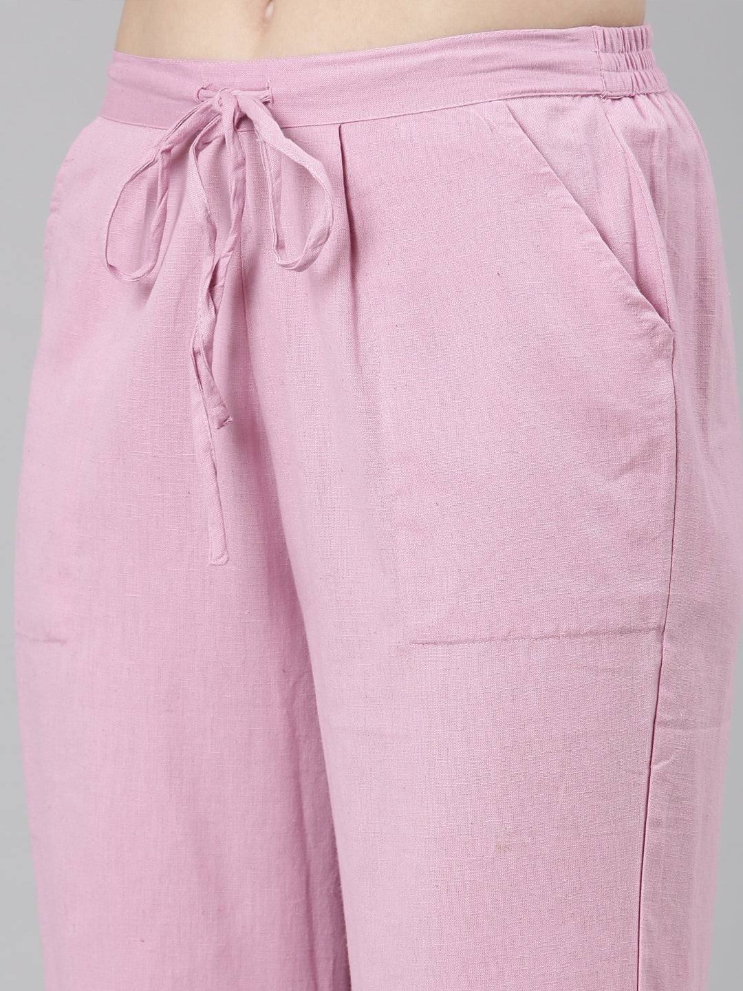 Neerus Purple linen printed suit set - detail view 4