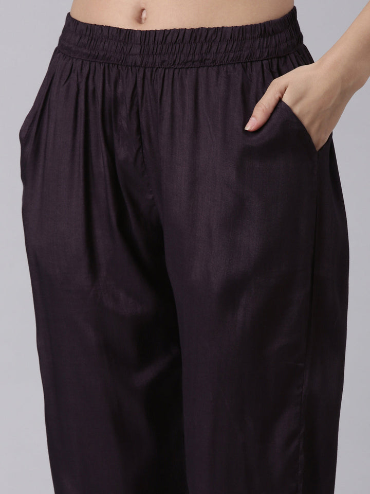 Black Tissue Printed Three Piece Set