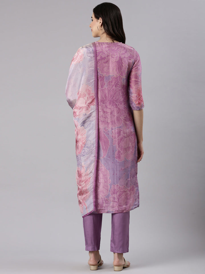 Lavender Tissue Printed Three Piece Set