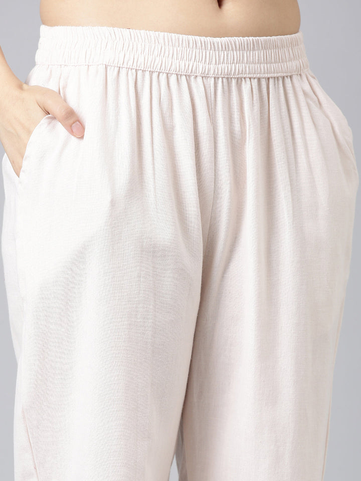 Neerus Pink Printed Straight Kurta and Trousers With Dupatta