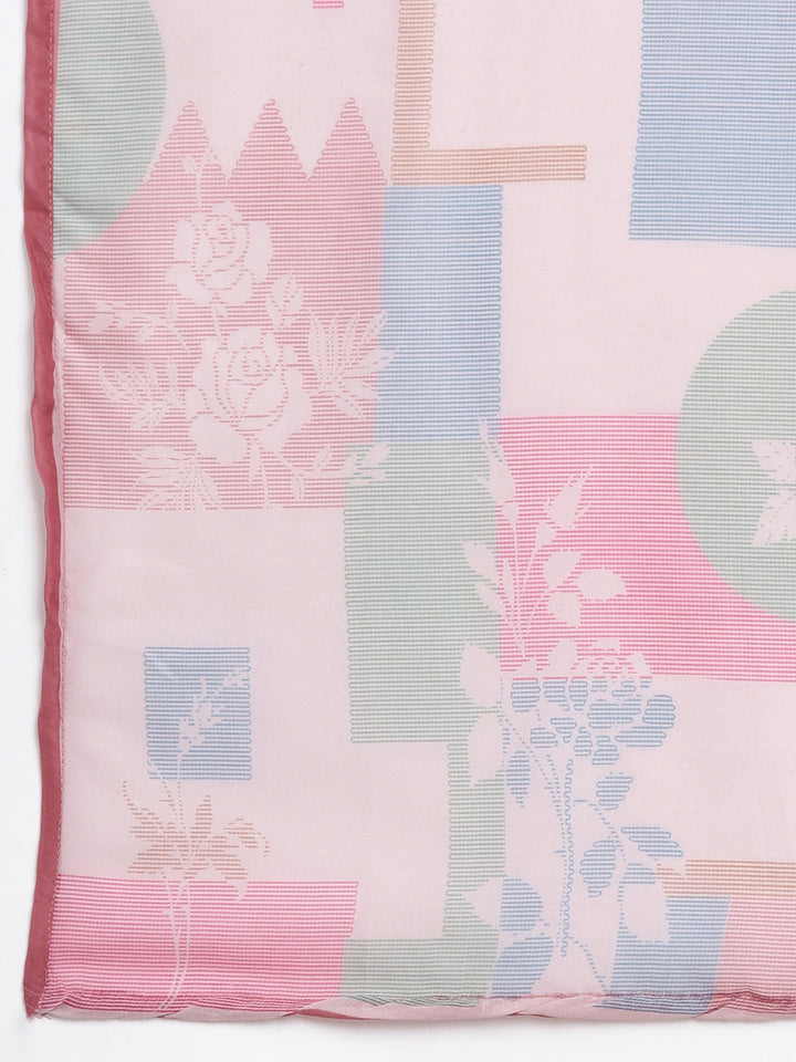 Neerus Pink Solid Straight Kurta and Trousers With Dupatta