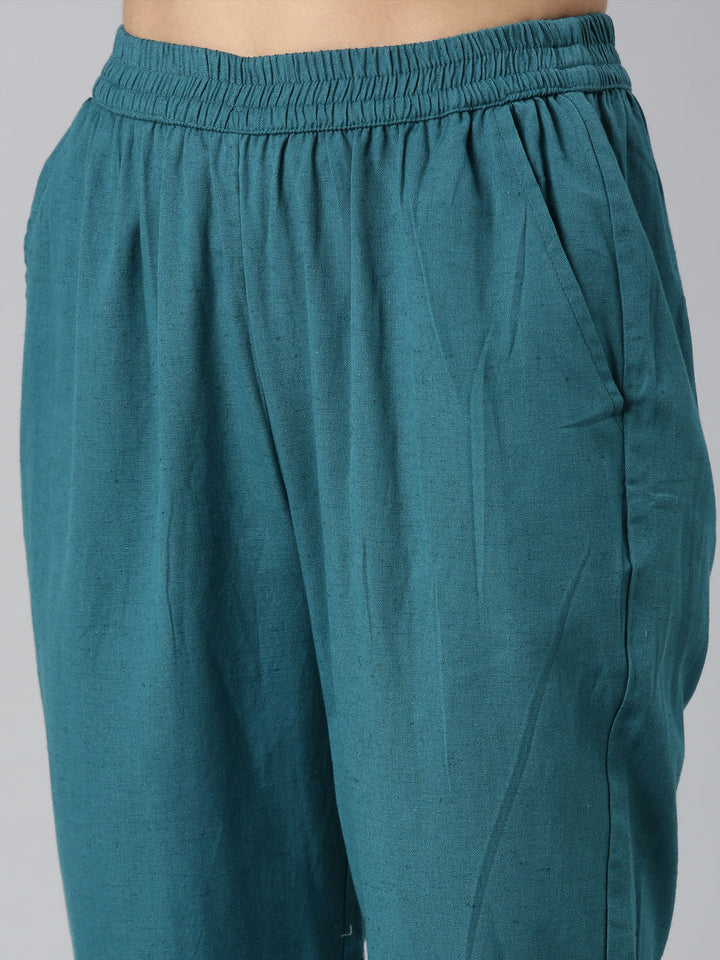 Neerus Beige Regular Straight Embroidered Kurta and Trousers With Dupatta