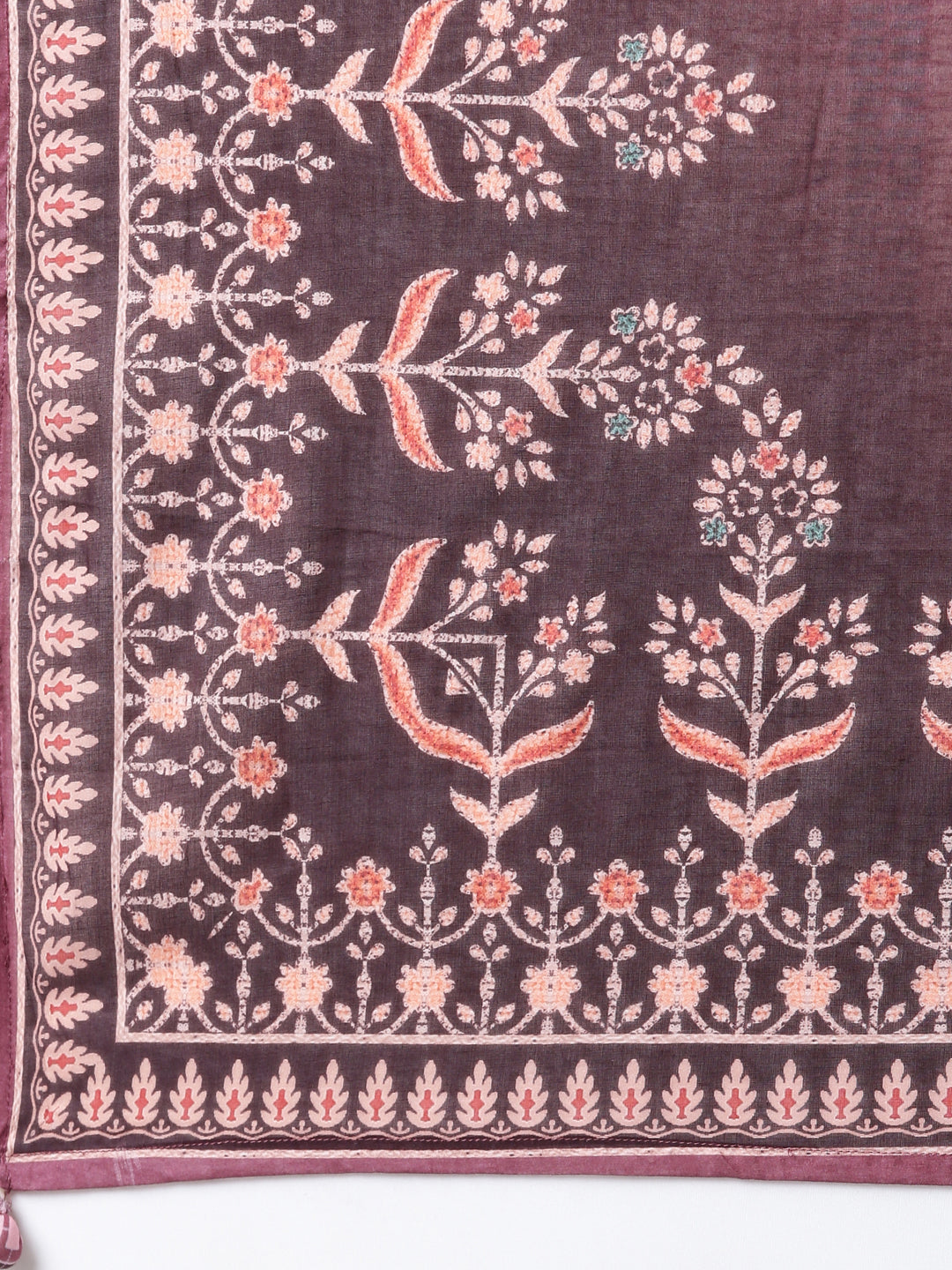Neerus Pink cotton printed flared dress - detail view 3