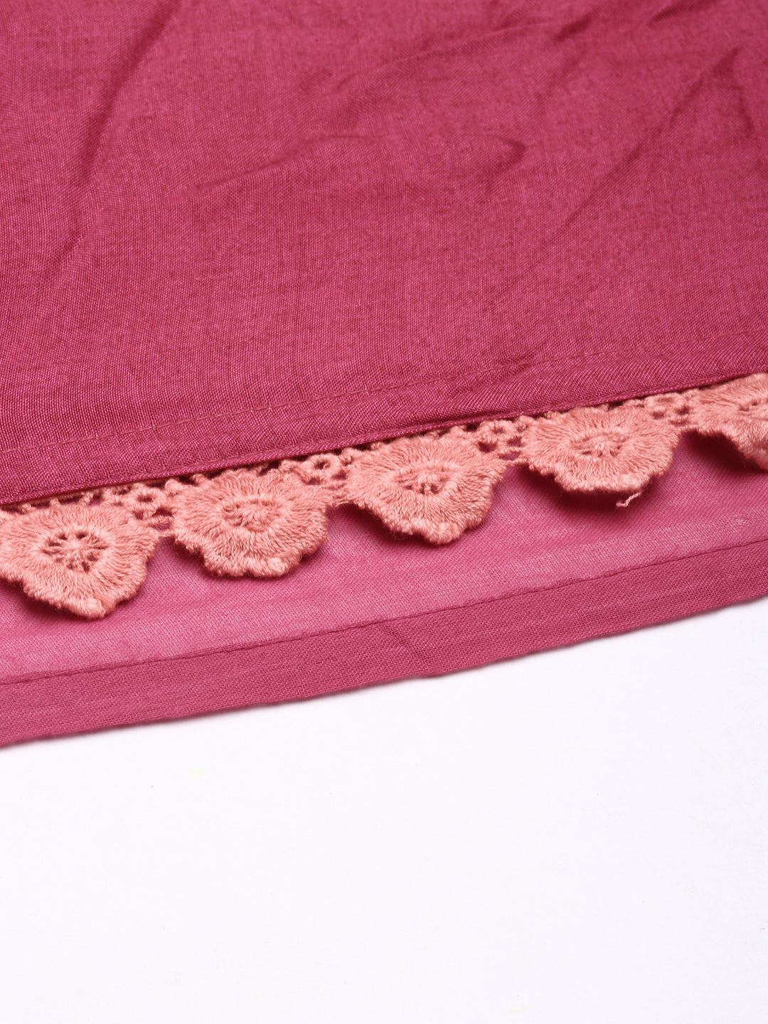 Neerus Pink muslin printed flared dress - detail view 4