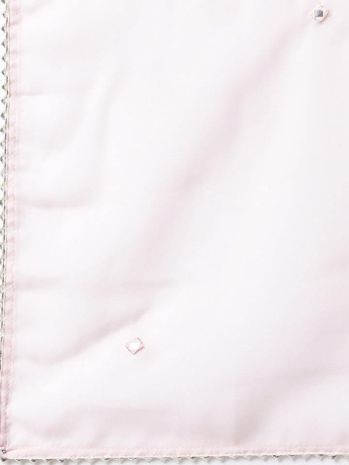 Neerus Pink georgette printed suit set - detail view 3