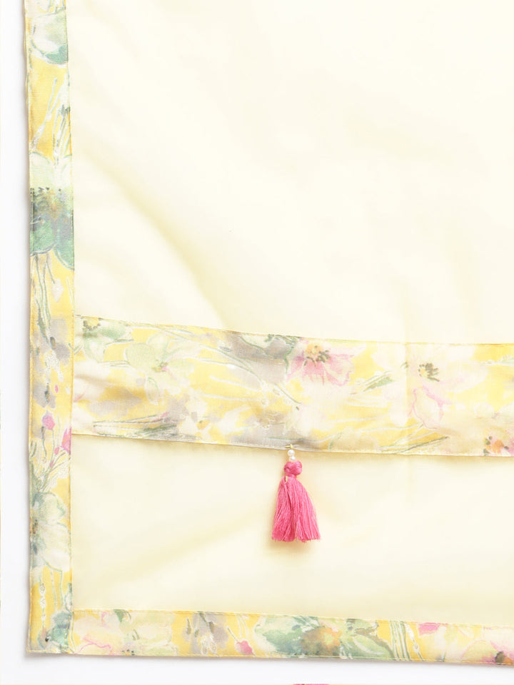 Neerus Yellow printed floral suit set - detail view 4