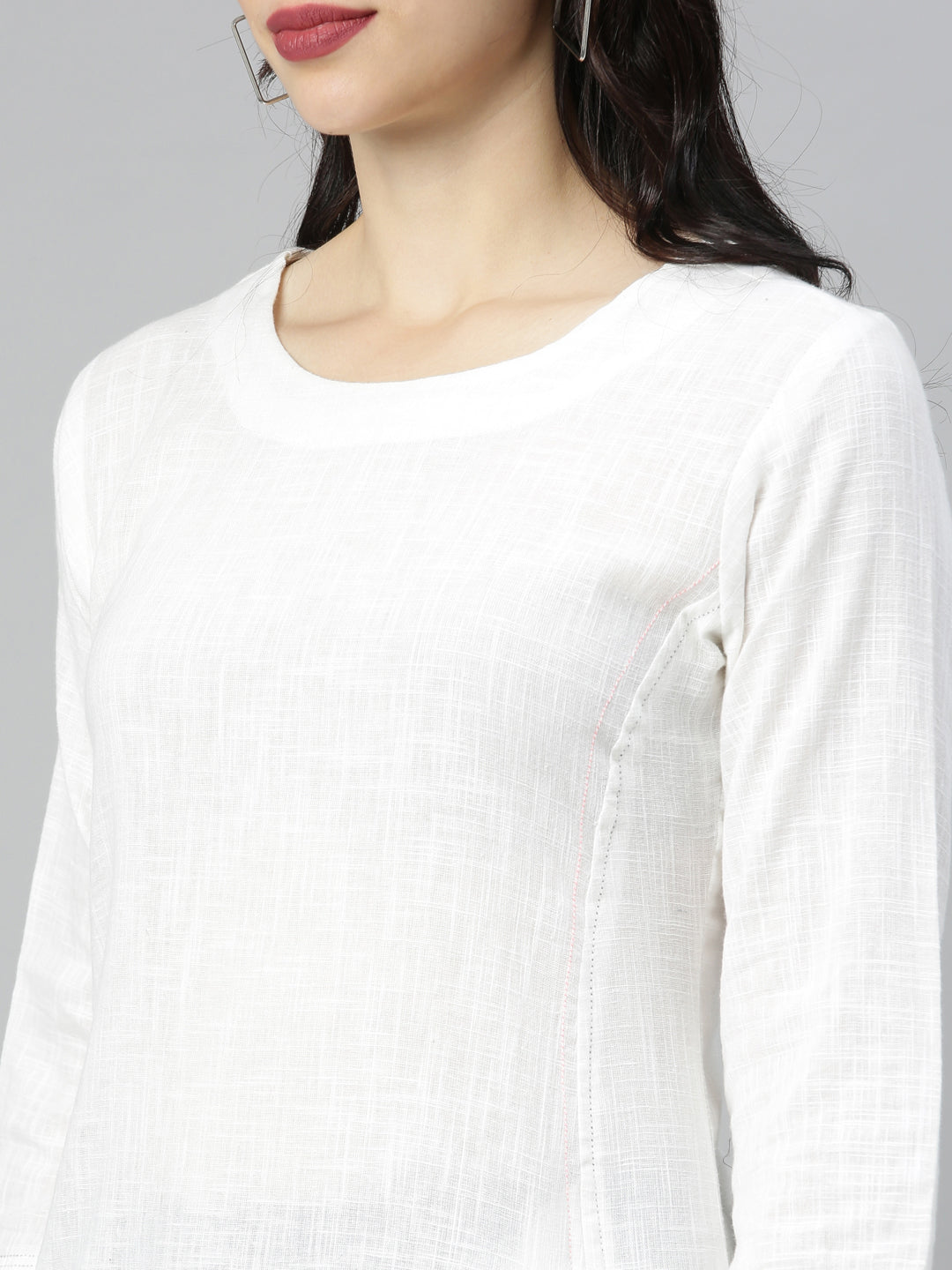 Neerus White printed A-line kurta - detail view 3