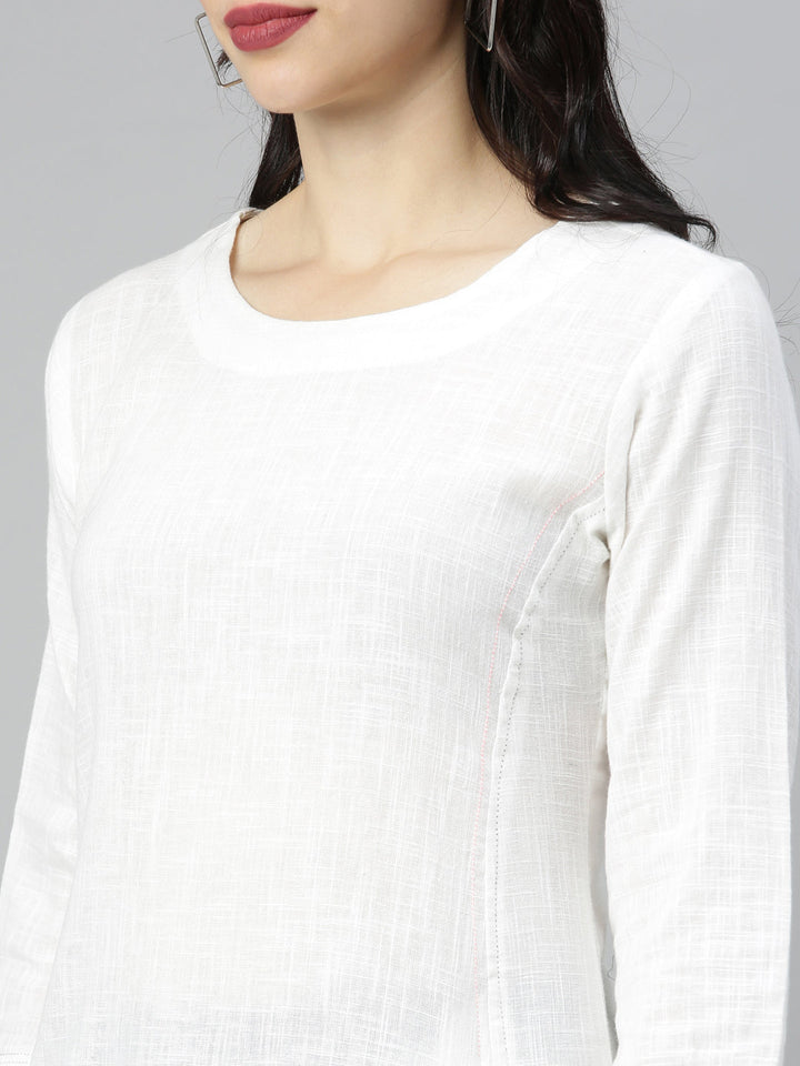 Neerus White printed A-line kurta - detail view 3