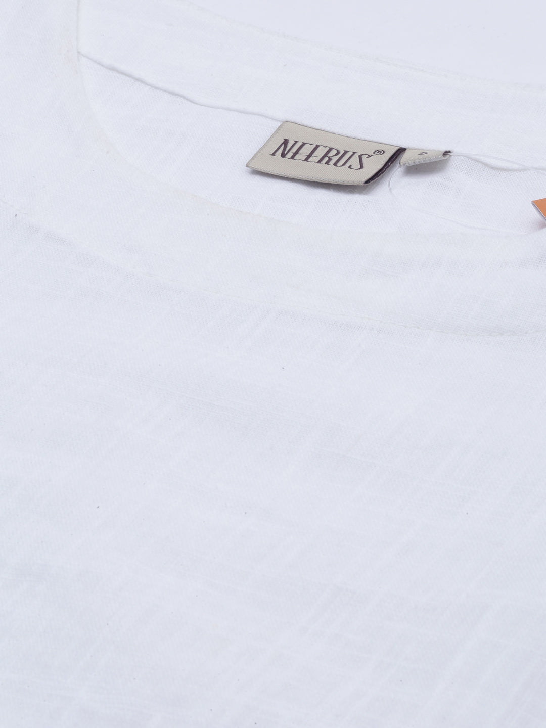 Neerus White printed A-line kurta - detail view 5