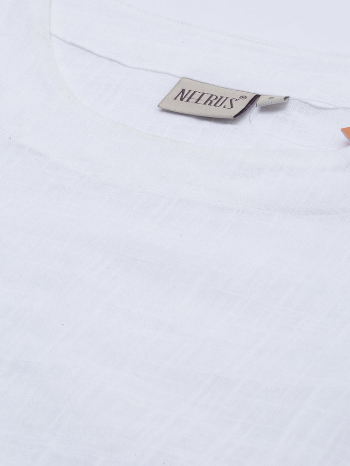 Neerus White printed A-line kurta - detail view 5