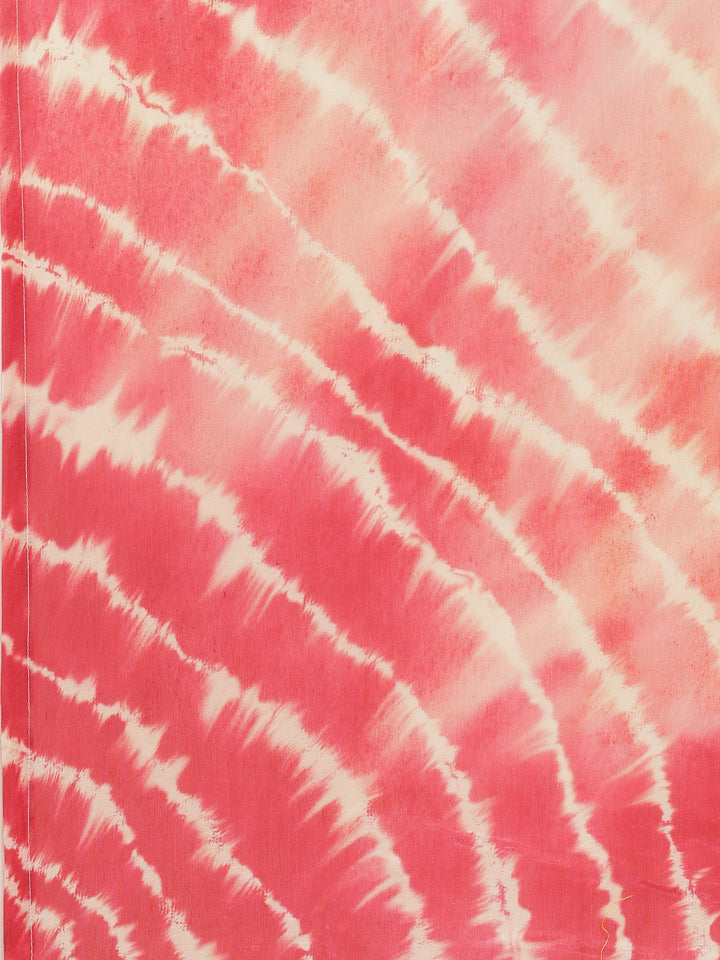 Peach Muslin Printed Embroidered Three Piece Set