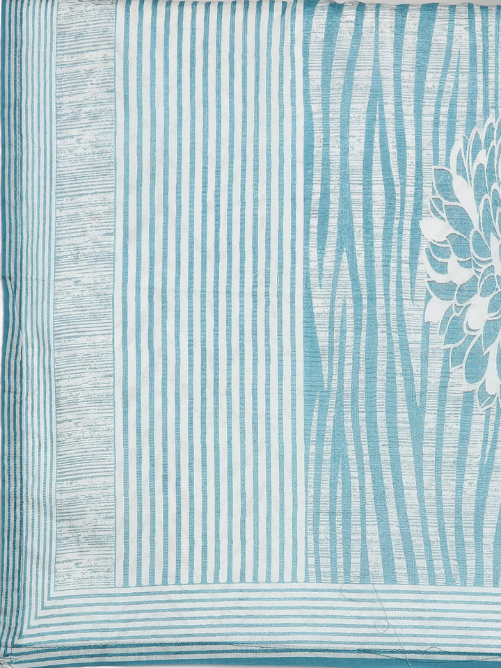 Neerus Green Viscose Rayon Printed Suit Set - detail view 5