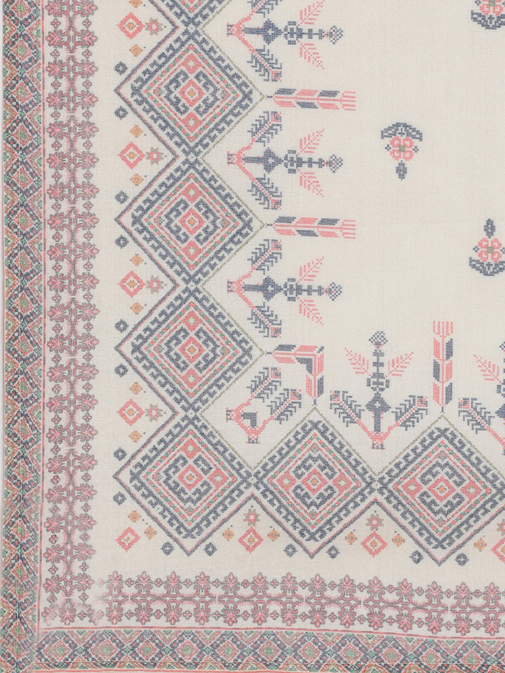 Neerus Yellow Printed Straight Kurta and Trousers With Dupatta