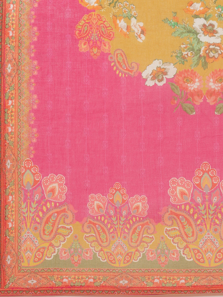 Neerus Pink muslin printed suit set - detail view 5
