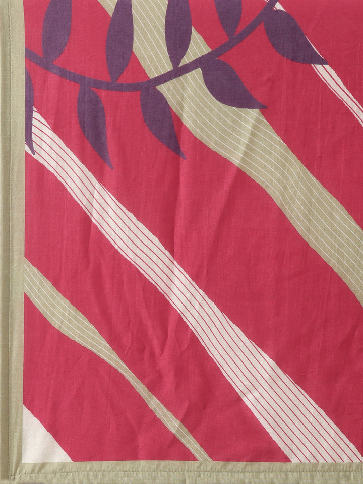 Magenta Dola Silk Embroidered With Work Three Piece Set