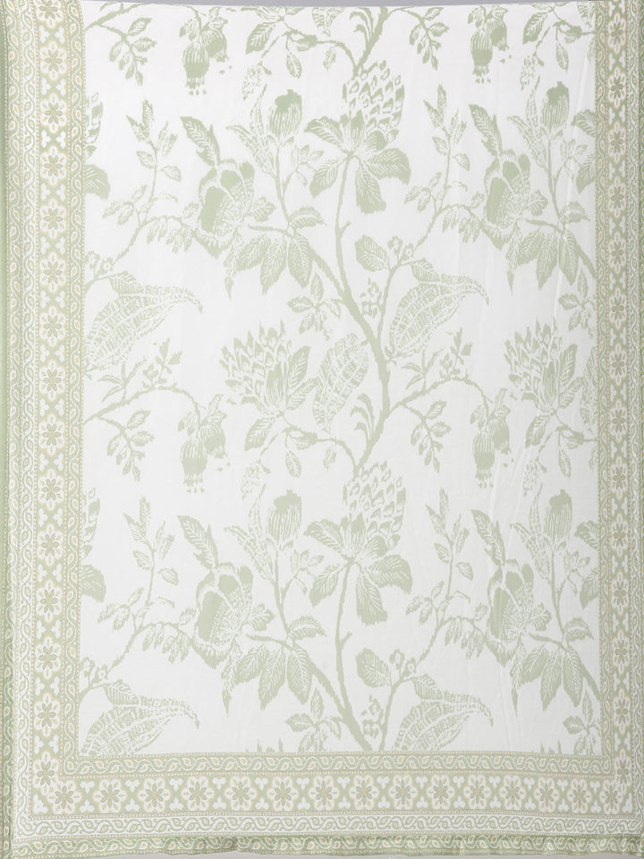 Green Rayon Printed Three Piece Set