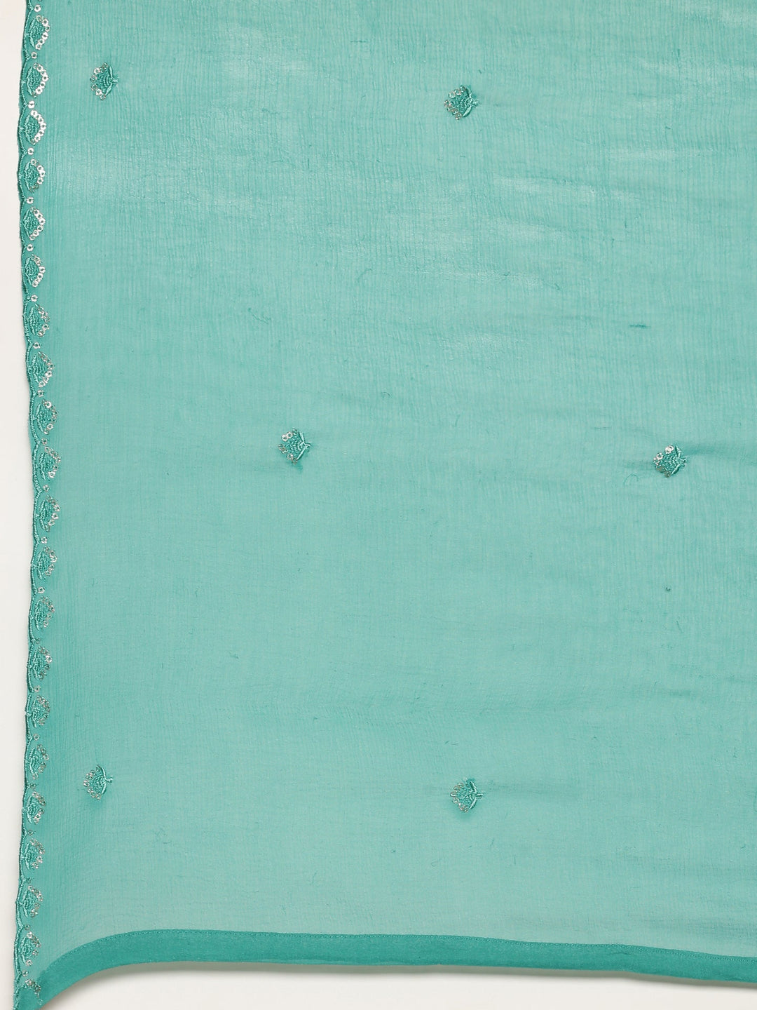Neerus Green crepe printed suit set - detail view 3