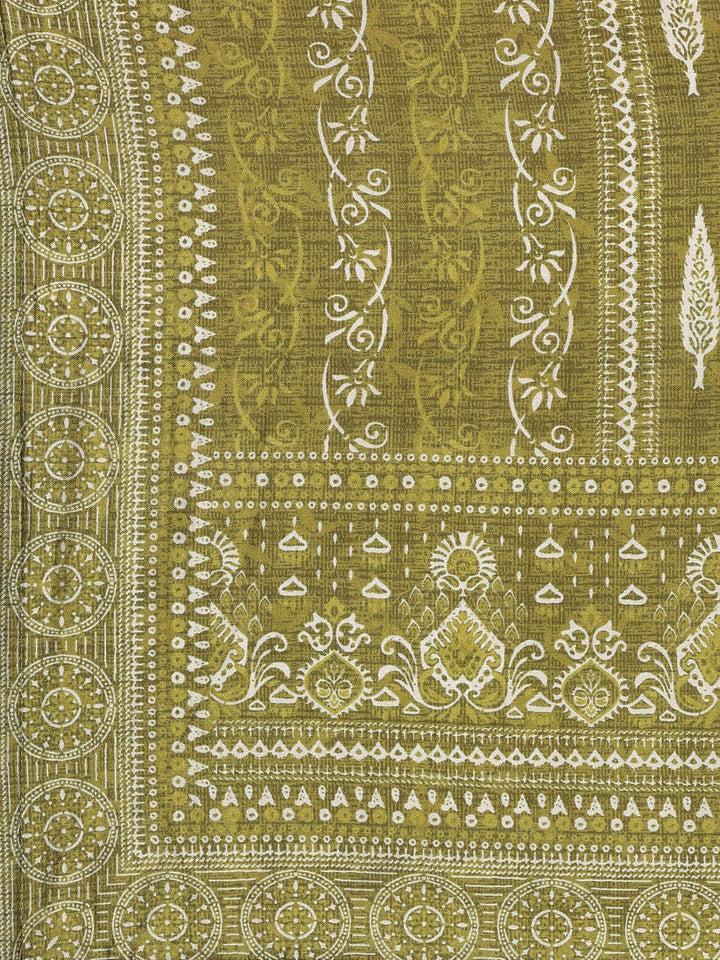 Green Organza Printed Embroidered Three Piece Set